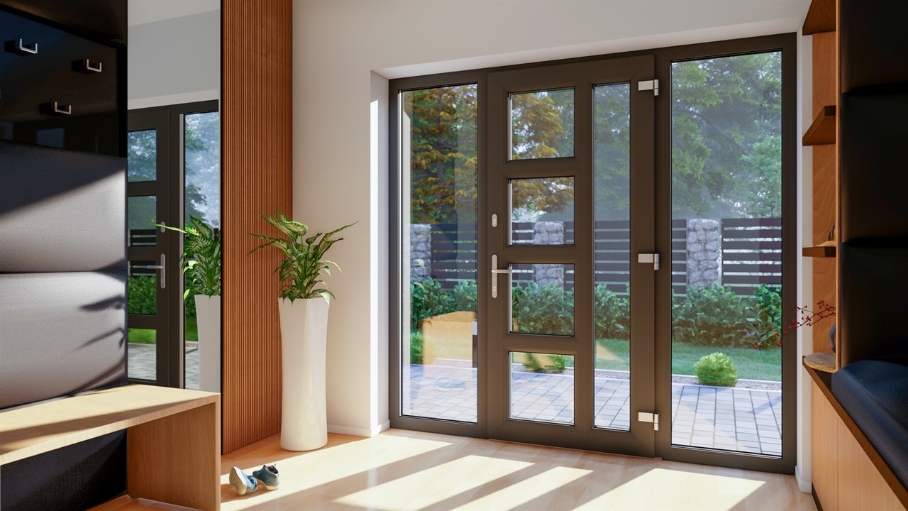 PVC-Eingangstuer Iglo Energy mit Sprossen