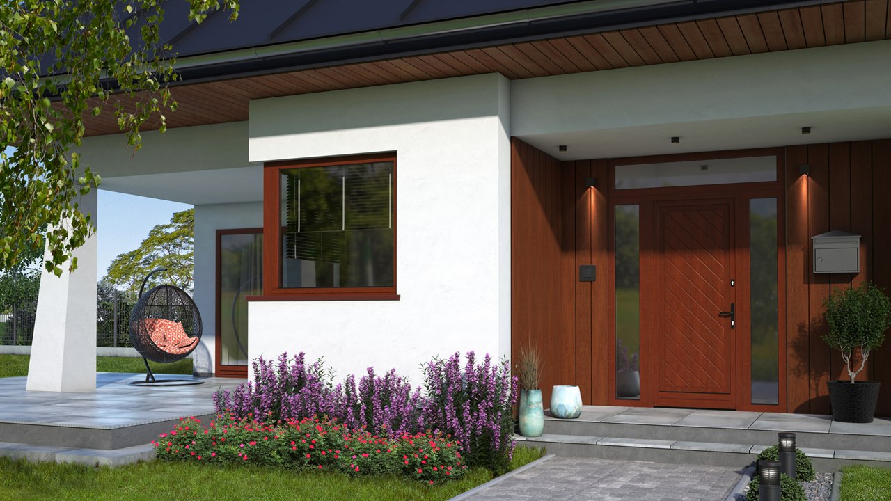 Holz-Eingangstuer Softline 68 anthrazit