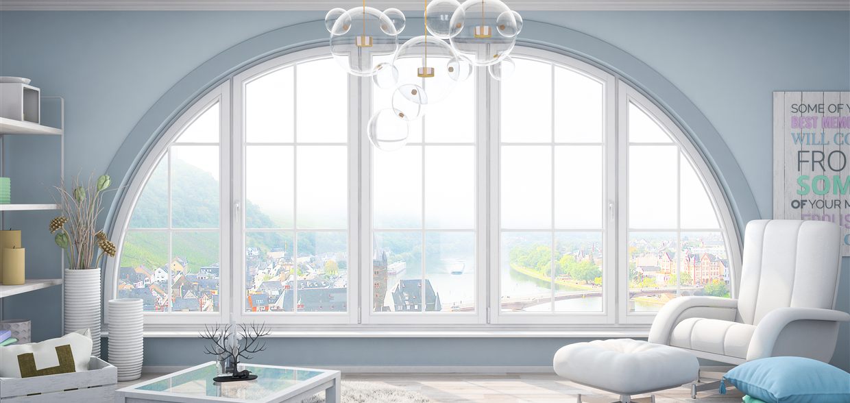 Holzfenster im Wohnraum Drutex Softline 88 (2:1 Crop)