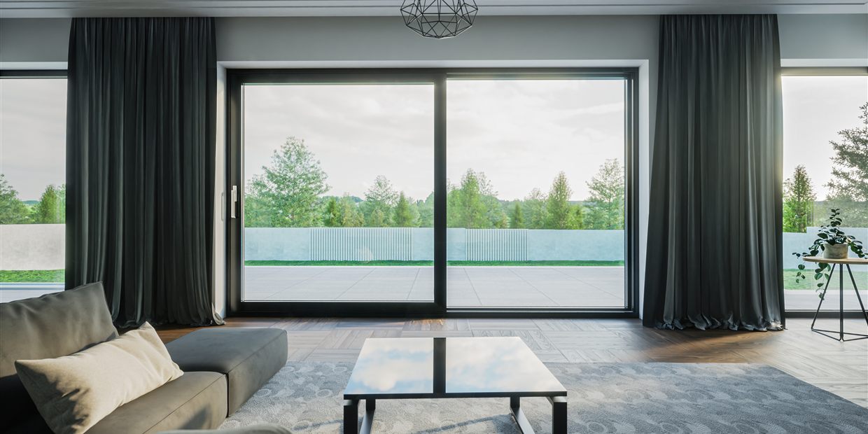 Drutex MB-77HS Aluminium Hebe-Schiebe-T&uuml;r im Salon