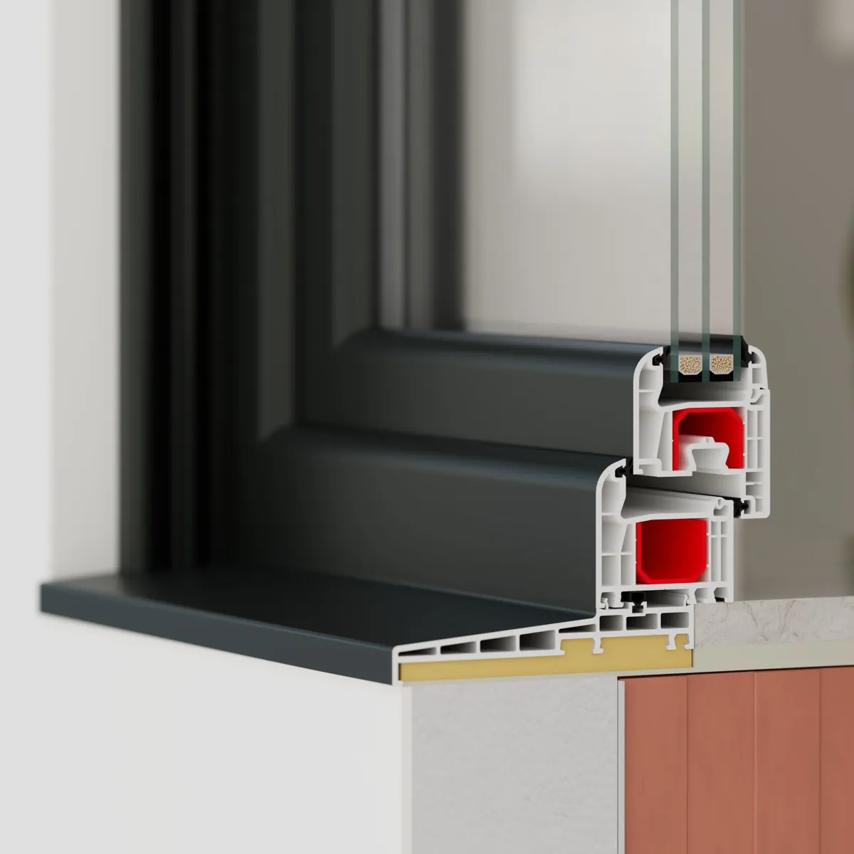 PVC-Fensterbank 150 mm