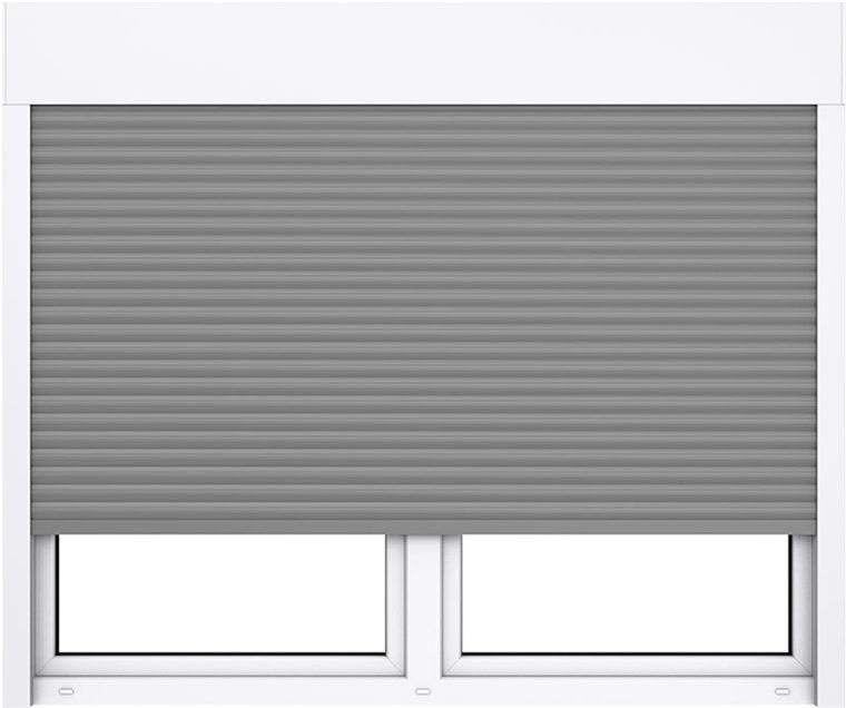 Rollladen in Grau-Aluminium